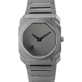 Bulgari, A rare and attractive limited edition ultra-slim titanium wristwatch with small seconds, bracelet, warranty and presentation box, made for the Japanese market