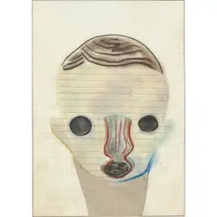 Untitled by Izumi Katō, 2010, pastel and collage on paper, in artist's frame, sold Mar 2021