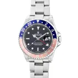 Rolex, A fine and attractive stainless steel dual-time wristwatch with center seconds, date, bracelet, guarantee and box