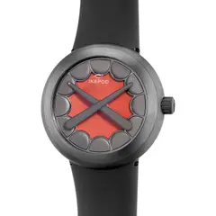 Kaws x Ikepod, A very rare new old stock special edition blackened titanium wristwatch with international guarantee, presentation box designed by Marc Newson, made in collaboration with KAWS, Circa 2012