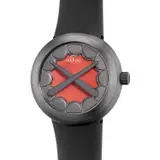 Kaws x Ikepod, A very rare new old stock special edition blackened titanium wristwatch with international guarantee, presentation box designed by Marc Newson, made in collaboration with KAWS, Circa 2012