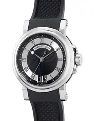 Breguet, A fine stainless steel wristwatch with center seconds, date, “guilloche” dial, certificate and box, Circa 2013