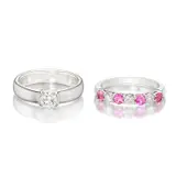 Tiffany & Co., A Set of Diamond and Coloured Sapphire Rings
