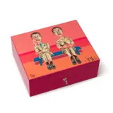 Pink Sycamore Humidor by Zeng Fanzhi x Elie Bleu, 2000, sycamore humidor with one needle hygrometer, a key, and two adjustable dividers for a capacity of seventy-five cigars, sold Mar 2021