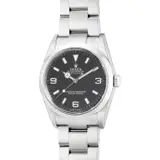 Rolex, An attractive and well-preserved stainless steel wristwatch with center seconds, bracelet, guarantee and box