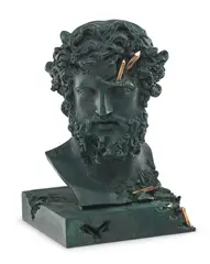 Bronze Eroded Jupiter by Daniel Arsham, 2020, cast bronze, hand-finished Tiffany Green patina, sold Mar 2021