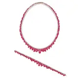 William & Son, A Set of Ruby and Diamond Necklace and Bracelet