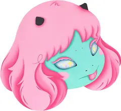 Okokume, Cosmic Girl Head, 2018, acrylic on canvas