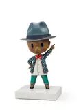 Mr., Happy, 2016, FRP, urethane lacquer and acrylic sculpture; Conrian®, iron and wooden base
