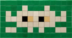Invader, TK-64, 2010, ceramic and glass tiles on Plexiglas panel and ID card