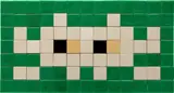 Invader, TK-64, 2010, ceramic and glass tiles on Plexiglas panel and ID card