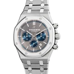 Audemars Piguet, A fine, rare and attractive limited edition titanium and platinum chronograph wristwatch with date, integrated bracelet, warranty and presentation box, made in a limited edition of 500 pieces to commemorate the 20th anniversary of the Royal Oak Chronograph, Circa 2017