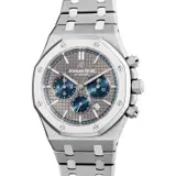 Audemars Piguet, A fine, rare and attractive limited edition titanium and platinum chronograph wristwatch with date, integrated bracelet, warranty and presentation box, made in a limited edition of 500 pieces to commemorate the 20th anniversary of the Royal Oak Chronograph, Circa 2017
