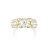 Van Cleef & Arpels, A Diamond Ring, - One oval-shaped diamond, 1.01 carat - Twelve calibre-cut and fifty baguette-cut diamonds - 18K gold - Signed Van Cleef & Arpels, numbered - Ring size 6¼ GIA Report: F colour, VVS1 clarity 附美國GIA證書 Accompanied by a Van Cleef & Arpels pink suede case