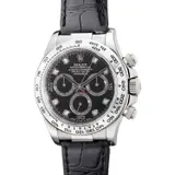 Rolex, A fine and attractive white gold chronograph wristwatch with diamond-set indexes, guarantee and presentation box