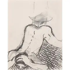 Untitled by Sanya Kantarovsky, 2016, charcoal on paper, sold Sep 2021