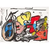 Eddie Martinez, Untitled, 2016, oil, crayon, oil stick and lithographic ink on paper