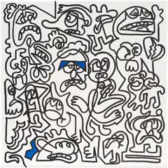 Unhappy Friends by Sam Cox, 2018, acrylic on canvas, sold Sep 2021