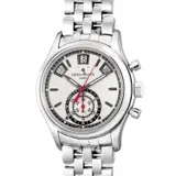 Patek Philippe, An attractive and rare stainless annual calendar flyback chronograph wristwatch with white dial, day and night indication, power reserve indication, bracelet, Certificate of Origin and presentation box