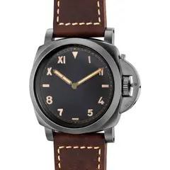 Panerai, A fine and new-old-stock limited edition DLC-coated titanium cushion-shaped wristwatch with “California” dial, certificate and presentation box, numbered 133 of a limited edition of 300 pieces, Circa 2015