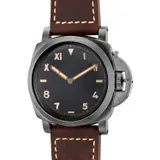 Panerai, A fine and new-old-stock limited edition DLC-coated titanium cushion-shaped wristwatch with “California” dial, certificate and presentation box, numbered 133 of a limited edition of 300 pieces, Circa 2015