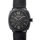 Panerai, A fine and rare limited edition cushion-shaped black ceramic wristwatch with small seconds, 8-Day power reserve indication, date, certificate and presentation box, numbered 115 of a limited edition of 500 pieces, Circa 2012
