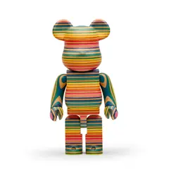 Haroshi, BE@RBRICK x KARIMOKU (400%), hand-produced repurposed maple wood skate decks