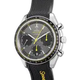 Omega, A fine and attractive stainless steel chronograph wristwatch with date, matt black aluminium bezel, warranty and presentation box, Circa 2014