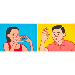 Joan Cornellà, Two works: (i) F*ck Off; (ii) My Life is Pointless, 2019, silkscreen on paper