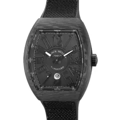 Franck Muller, A fine black carbon tonneau-shaped wristwatch with center seconds, date, certificate and presentation box, Circa 2016