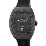 Franck Muller, A fine black carbon tonneau-shaped wristwatch with center seconds, date, certificate and presentation box, Circa 2016