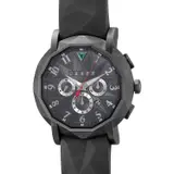 Anton Graff, A fine and attractive limited edition black DLC-coated stainless steel emerald-set chronograph wristwatch with date, warranty and presentation box, numbered 80 out of a limited edition of 500 pieces