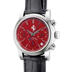 Girard Perregaux, A fine and attractive stainless steel chronograph wristwatch with date, guarantee and presentation box, made for Ferrari, Circa 1995