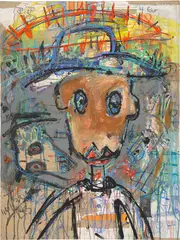 Aboudia, Untitled, mixed media on canvas