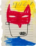 Edgar Plans, Untitled (Portrait), mixed media on notebook paper