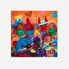 Mr. B. Baby, Vamos a bailar, 2022, acrylic on wood panel