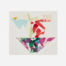 Honolulu Watercolor by Billy Al Bengston, 1982, watercolor on paper collage, sold Oct 2024