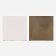 Jacob Kassay, Untitled (diptych), 2011, silver deposit on canvas, acrylic on canvas