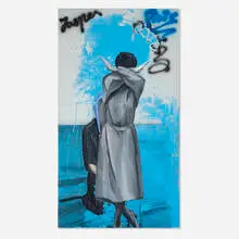 Paulina Olowska, X, 2002, oil and spray paint on canvas
