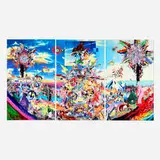 Kazuki Umezawa, Abundant Dystopia (Full Throttle) (triptych), 2014, digital print and acrylic on wood panel