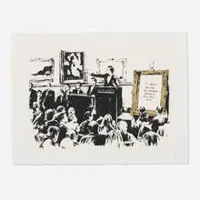 Banksy, Morons (LA Edition), 2006, screenprint in colors on Arches 88
