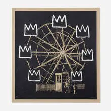 Banksy, Banksquiat (Grey), 2021, screenprint on card