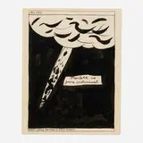 No Title (All Edge) by Raymond Pettibon, 1987, ink on paper, sold Sep 2024