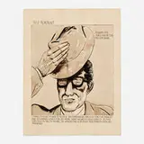 No Title (Self-Portrait) by Raymond Pettibon, 1992, ink on paper, sold Sep 2024