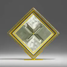 Box by Tony DeLap, 1968, aluminum, lacquered acrylic, glass, enameled aluminum, enameled steel, sold Sep 2024