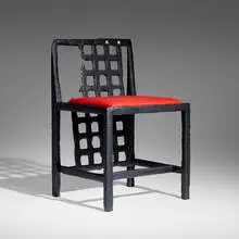 Maarten Baas, DS3 chair (from the Where There's Smoke series), 2005, charred and lacquered wood, upholstery, mother of pearl