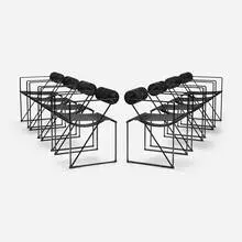 Mario Botta, Seconda chairs, set of eight, 1982, enameled steel, rubber