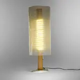 Bertjan Pot, Crafty Lamp 14, 2020, LED strip lights, bird spikes, clear tarp, bamboo