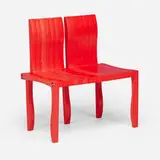 Shigeru Ban, 10-unit system two-seater chair from the Camper store, New York City, 2012, wood-plastic composite