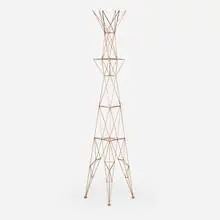Pylon coat rack by Tom Dixon, c. 1990, copper-plated brass, sold Sep 2024